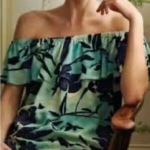 Maeve Anthropogie Off the Shoulder Tropical Print Top -Excellent condition!!